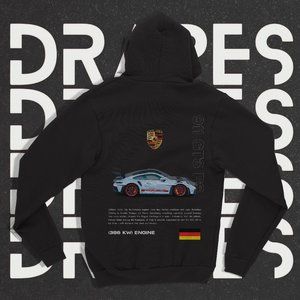 PORSCHE 911 GT3 RS Black Pullover Hoodie